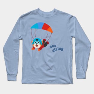 Vector illustration of a cute skydiver. Long Sleeve T-Shirt